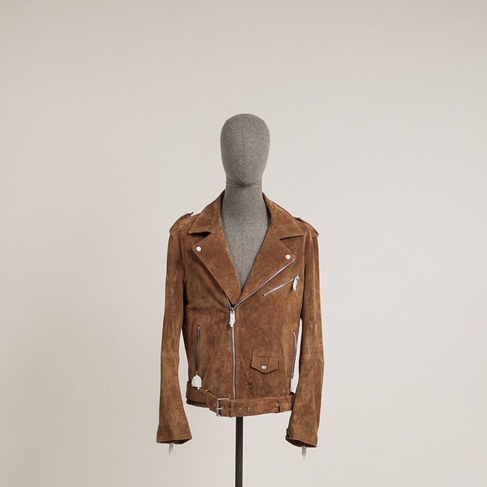 Zara Tan Leather Jacket XL